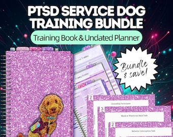 Undated PTSD Service Dog Task Training Book & Training Planner Logbook for Owner Trainers, SD Handlers, Training Tips, Public Access Test