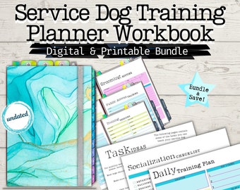 Service Dog Training Log and Planner Undated Bundle | Service Dog Owner Training, SD Tasks, Goodnotes / Notability Planner | PA Training