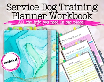 Service Dog Training Planner | Socialization, Tasks,Public Access Training & Enrichment Ideas | undated Digital Planner |  SD owner training