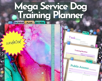 Service Dog Training Planner & Log | Tasks, Socialization, Mock Public Access Test, Enrichment and More! For Owner/Handler Trainers