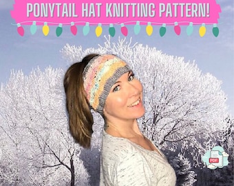 True Beauty Messy Bun Hat Knitting Pattern | Lace Hat Pattern  | Christmas Gift knitting pattern | Easy Beginner Knitting | Ponytail Hat