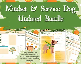 90+ Page Service Dog Training Checklists & Mental Health Planner | Undated Calendar | INSTANT DOWNLOAD! Printer Friendly