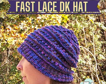 Stars Hollow Slouch Hat Knitting Pattern | Hat knitting pattern | Lace Hat Pattern  Christmas Gift knitting pattern | Easy Beginner Knitting