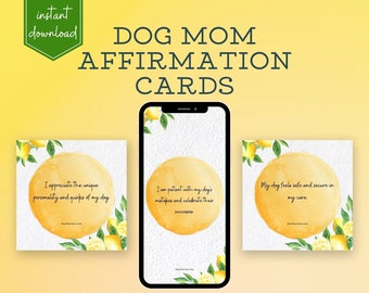 Daily Dog Mom Affirmation Cards - Instant Download