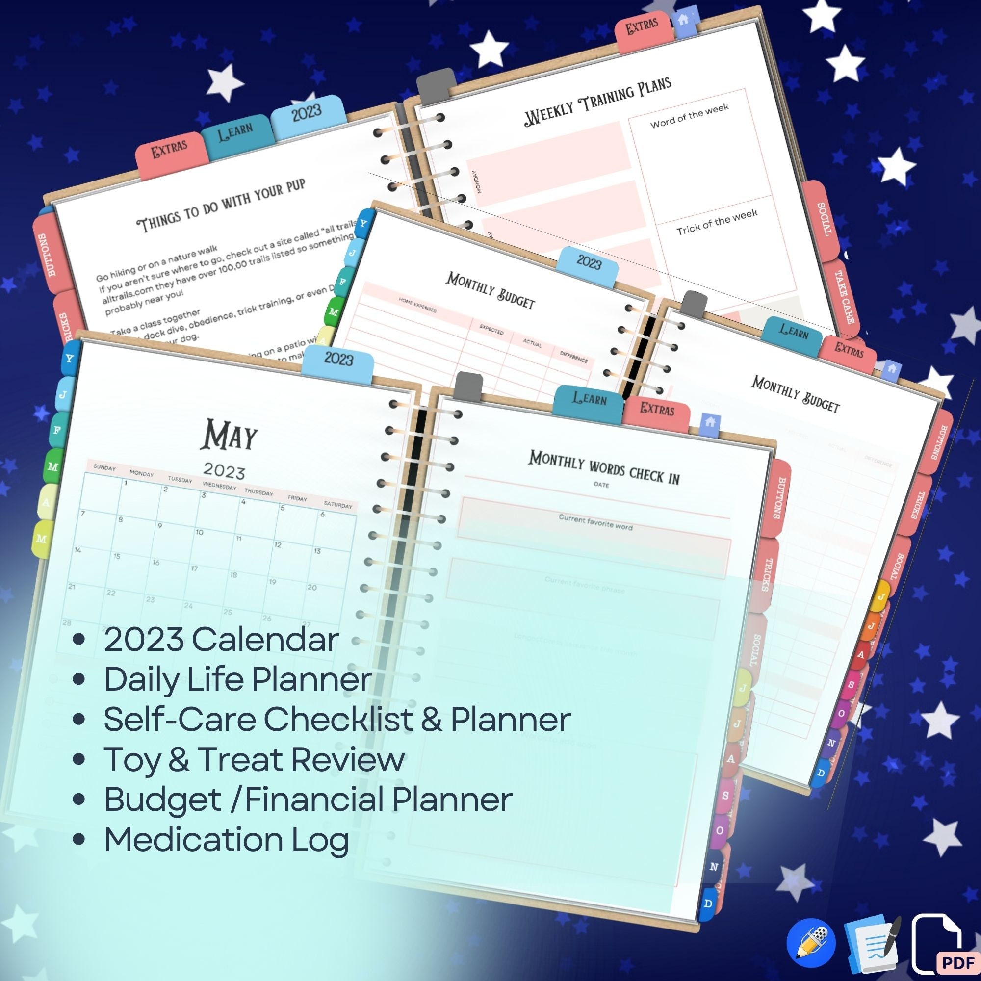 Talking Dog Teacher Planner 2023 Dog Mom Planner Dog Etsy