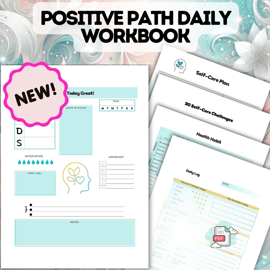Positive Path Daily Mindset Workbook Self Care Journal Mental Health ...