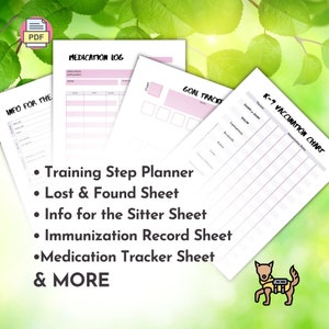 Service Dog Training Log, Task, Socialization & PA Checklists How to train your Service Dog INSTANT DOWNLOAD Printer Friendly Undated image 5