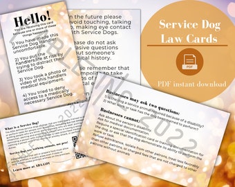 Service Dog Ada Cards - Etsy