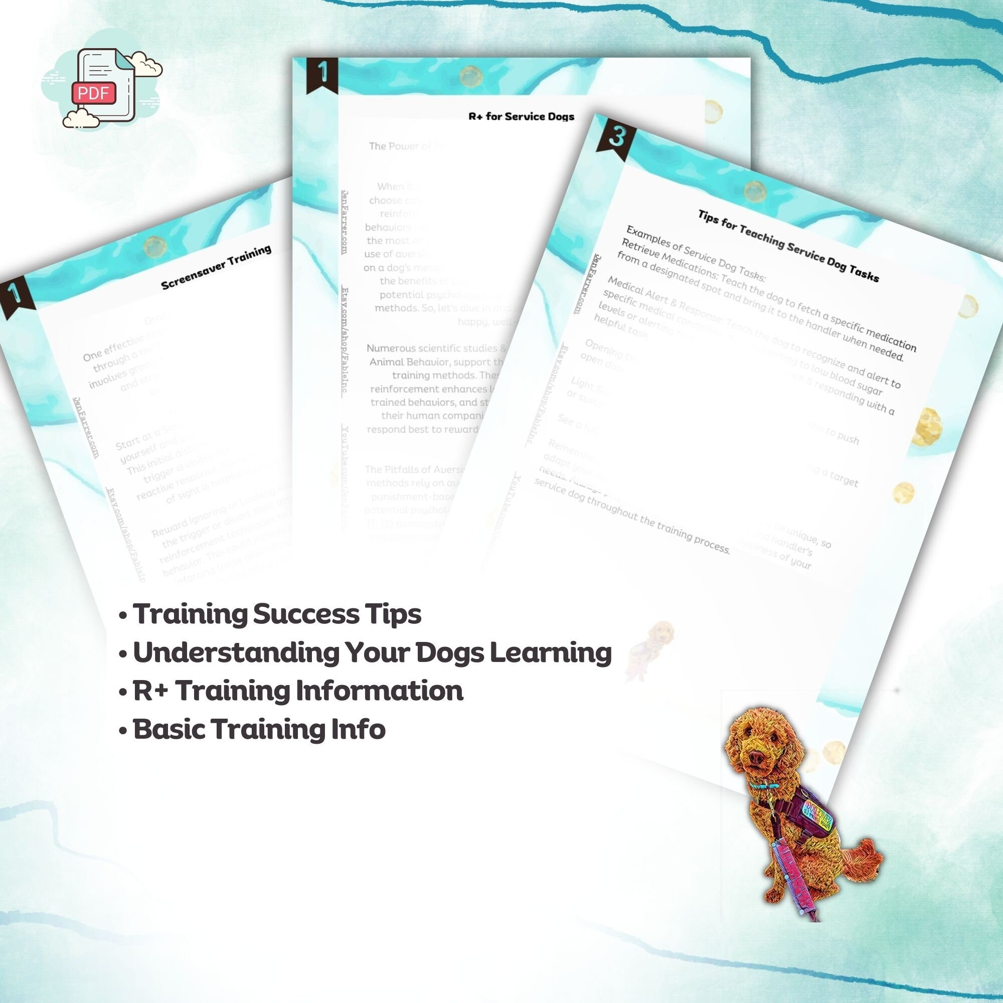 PTSD Service Dog Task Training Book for Owner Trainers, Service Dog ...