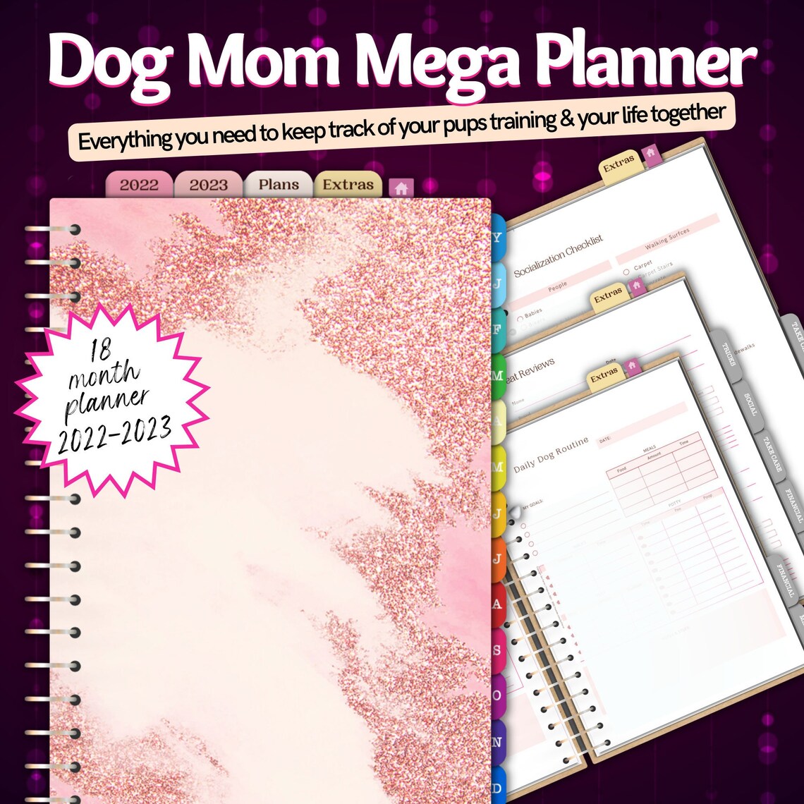 Dog Mom Planner Dog Parent Planner Tricks Toys Training & Etsy
