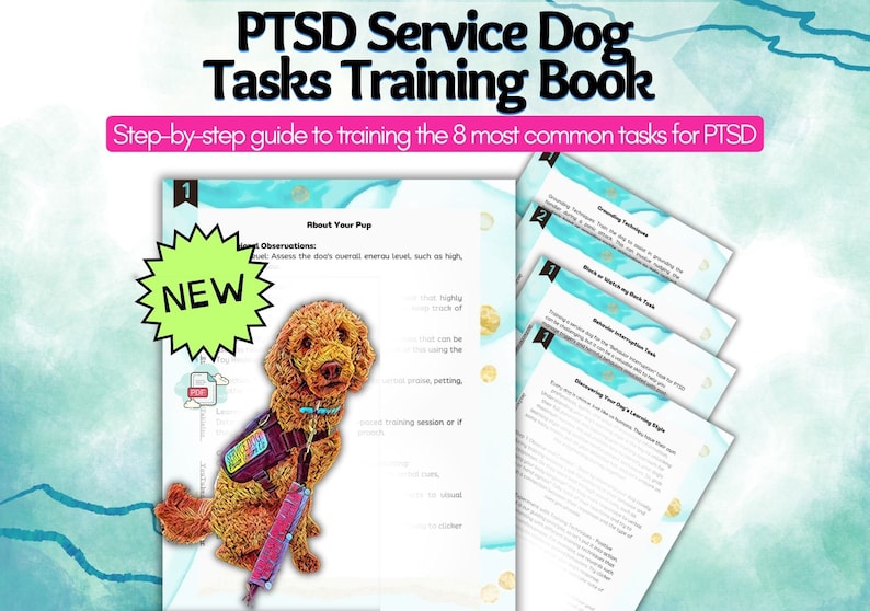 PTSD Service Dog Task Training Book for Owner Trainers, Service Dog ...