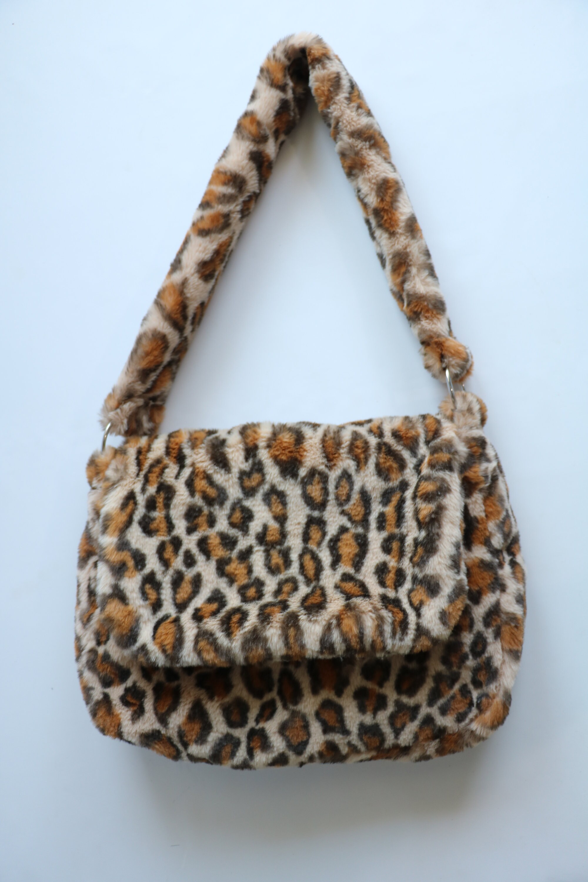 Fluffy Leopard Messenger Bag Classic 90'S Messenger Bag Etsy