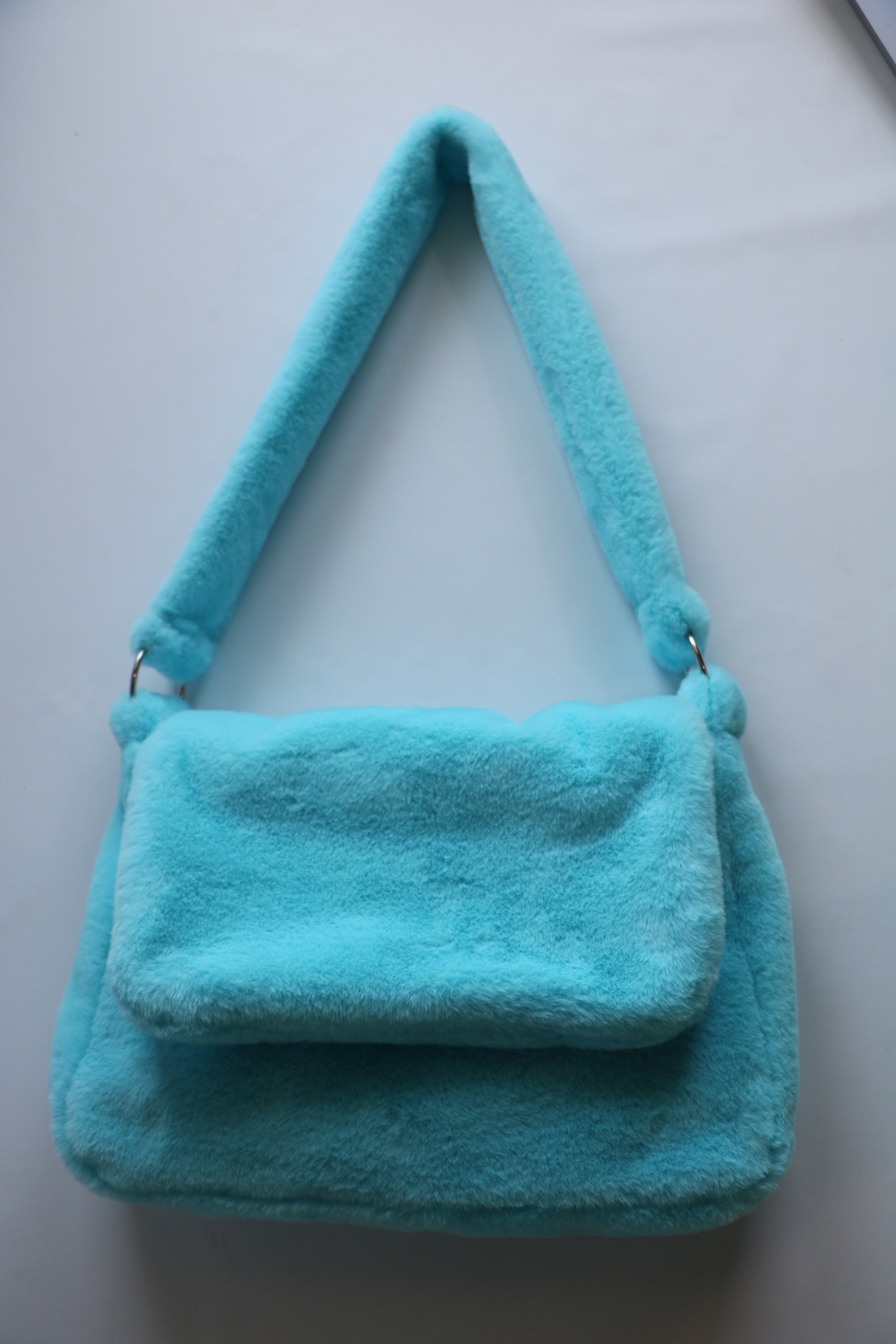 Fluffy Blue Messenger Bag Classic 90'S Messenger Bag Etsy