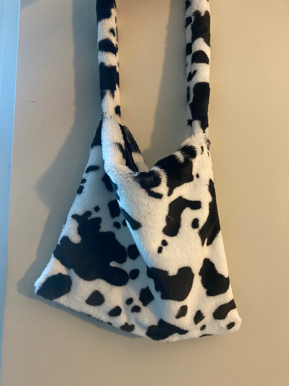 fluffy print bag