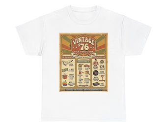 Vintage 1976 "Aged to Perfection" 50th Birthday Infographic Poster