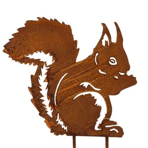 Garden stake "Squirrel" in rust