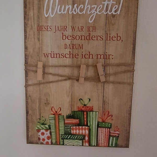 Schild "Wunschzettel"