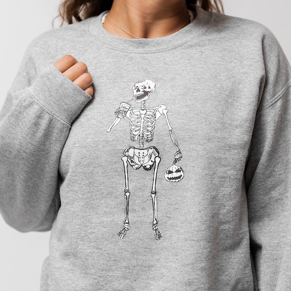 skeleton crewneck sweatshirt