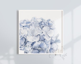 Blue Hydrangea Watercolor Clipart: Floral Wedding Invitation (Digital Download PNG)