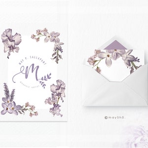 Watercolor Lilac Floral Frame: Wedding Invitation Clipart (Digital Download PNG)