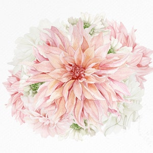 Clipart di bouquet floreale ad acquerello: arte di invito di nozze (download digitale PNG)