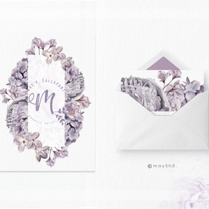 Purple Lilac Floral Frame: Watercolor Flower Border (Digital Download PNG)