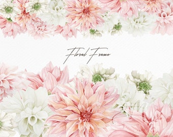 Pink Floral Watercolour Botanical Artist Cards Gift Pack of Four with Poppies Fabulous Dahlia and Tulips