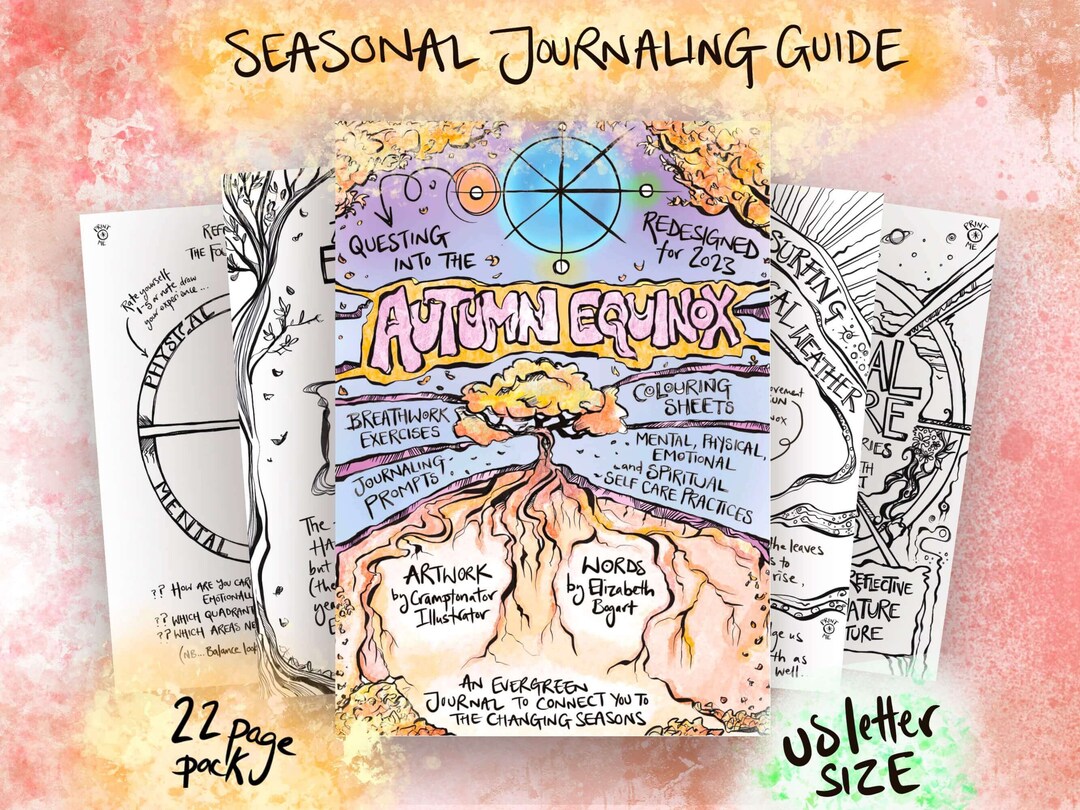 Fall Equinox Journaling Printable Guide, Seasonal Self Care Colouring ...