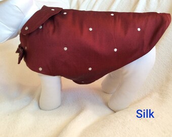 Silk Dog Coat, Designer pet clothes, Handmade