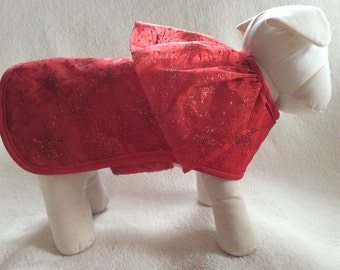 Christmas Dog Coat, Handmade, Red