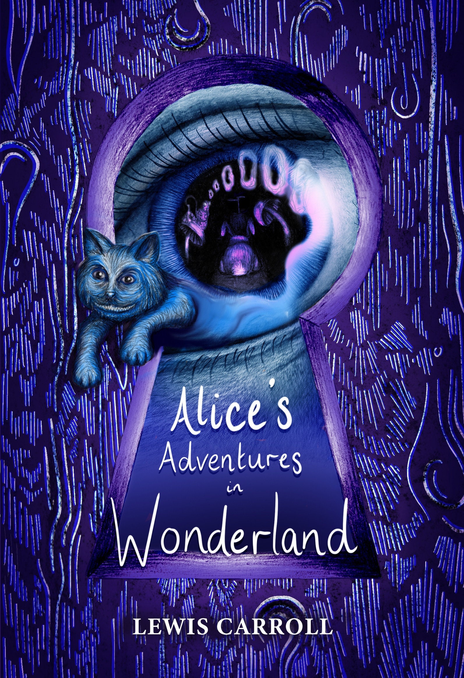 Alice in Wonderland Book Cover Art Print Alices Adventures | Etsy