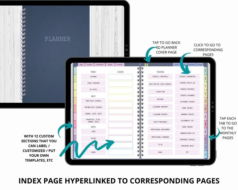 Digital Teacher Planner 20222023 Dated Teacher Digital Etsy