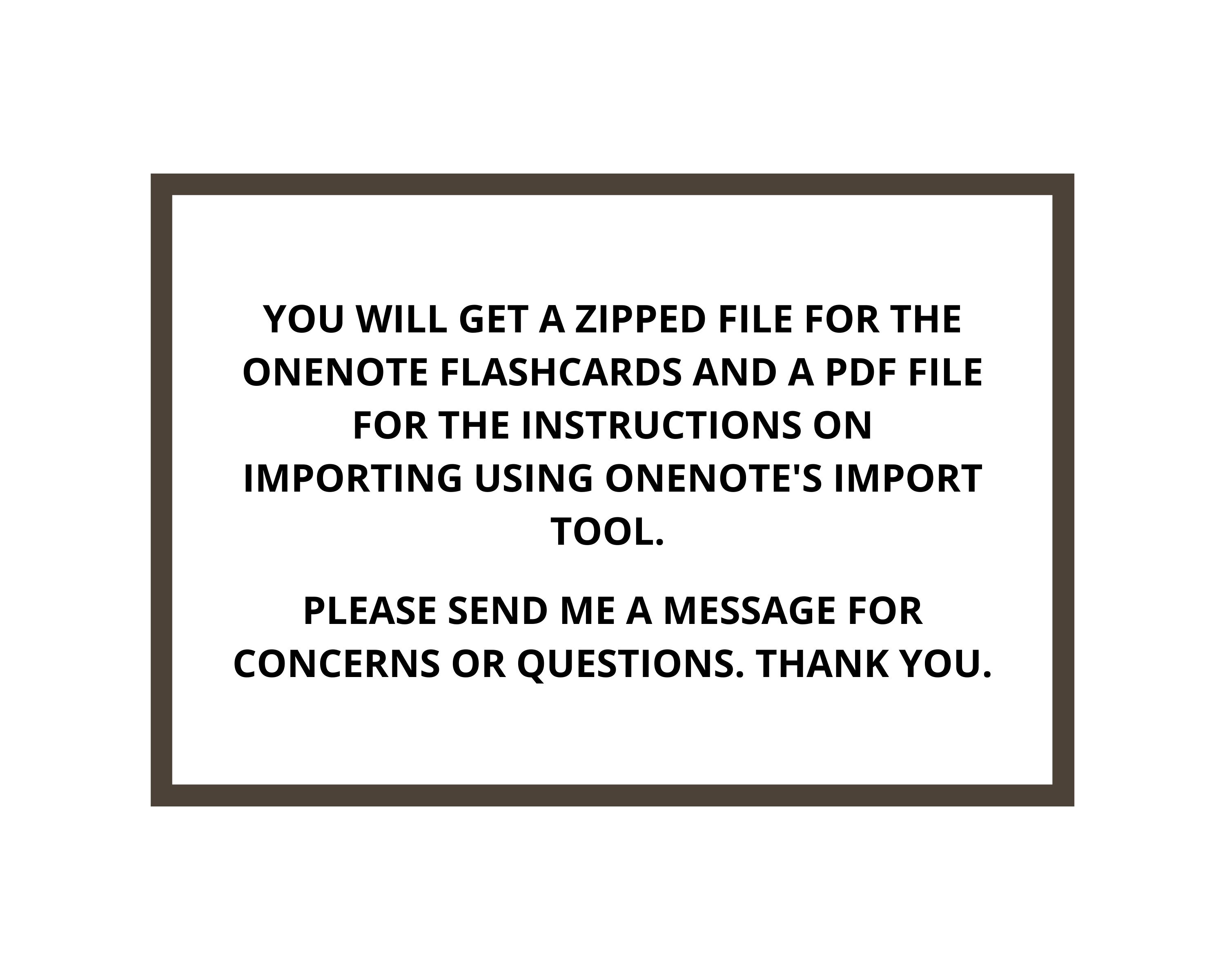 Onenote Flash Cards Template Onenote Digital Flashcards Etsy Hong Kong