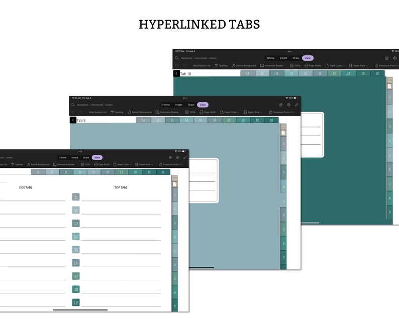 Onenote Notebook Digital Onenote Notes Template Android Etsy
