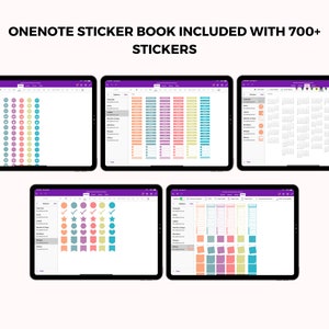 Onenote Notebook Bundle in Portrait, Notes Template, Onenote Note Page ...