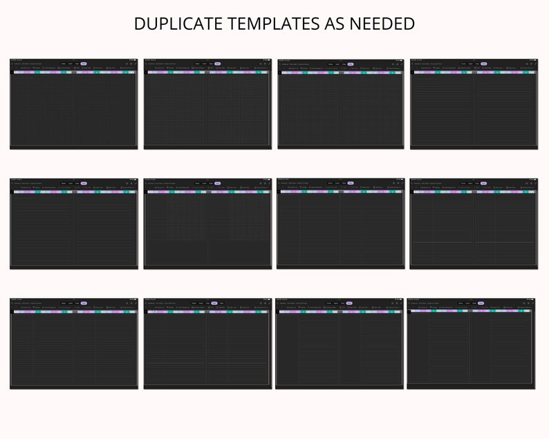 Onenote Notebook Dark Mode Onenote Notes Template Onenote Etsy