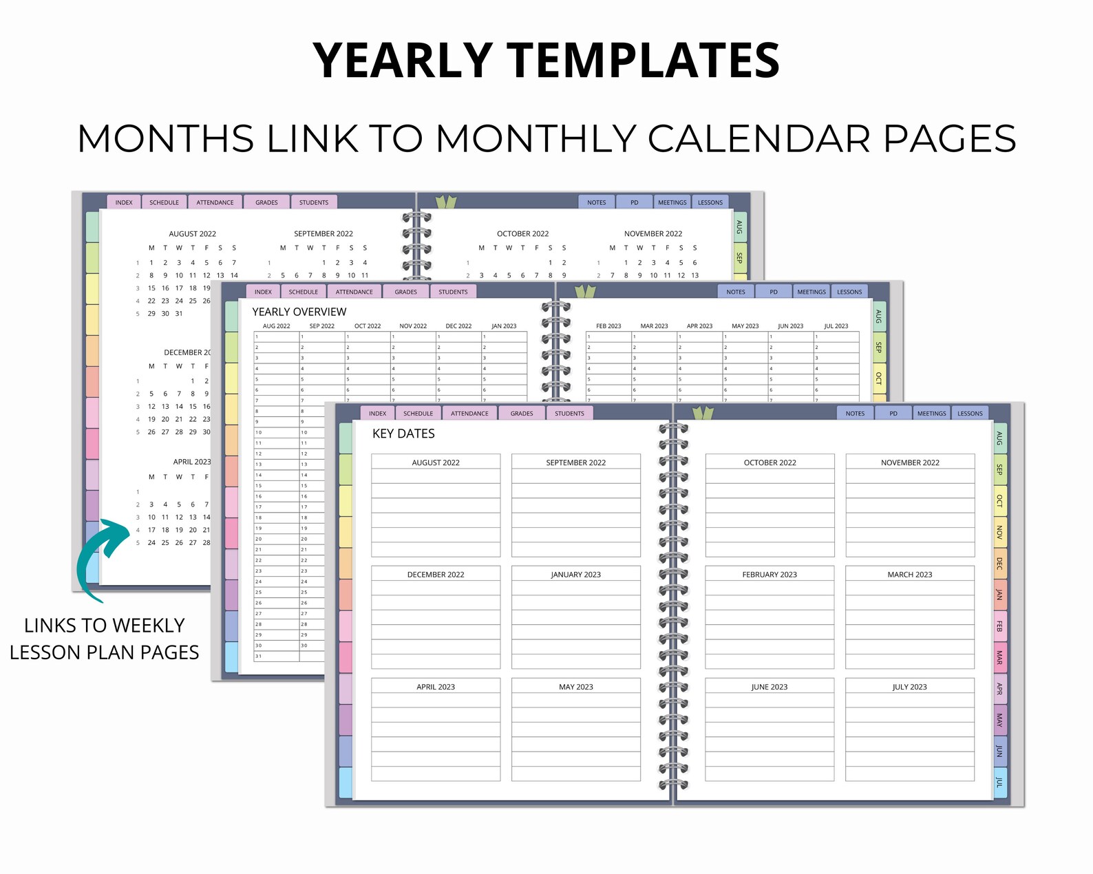 Digital Teacher Planner 20222023 Dated Teacher Digital Etsy