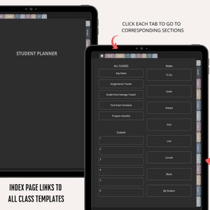 Digital Student Planner, Dark Mode College Planner, for Goodnotes ...