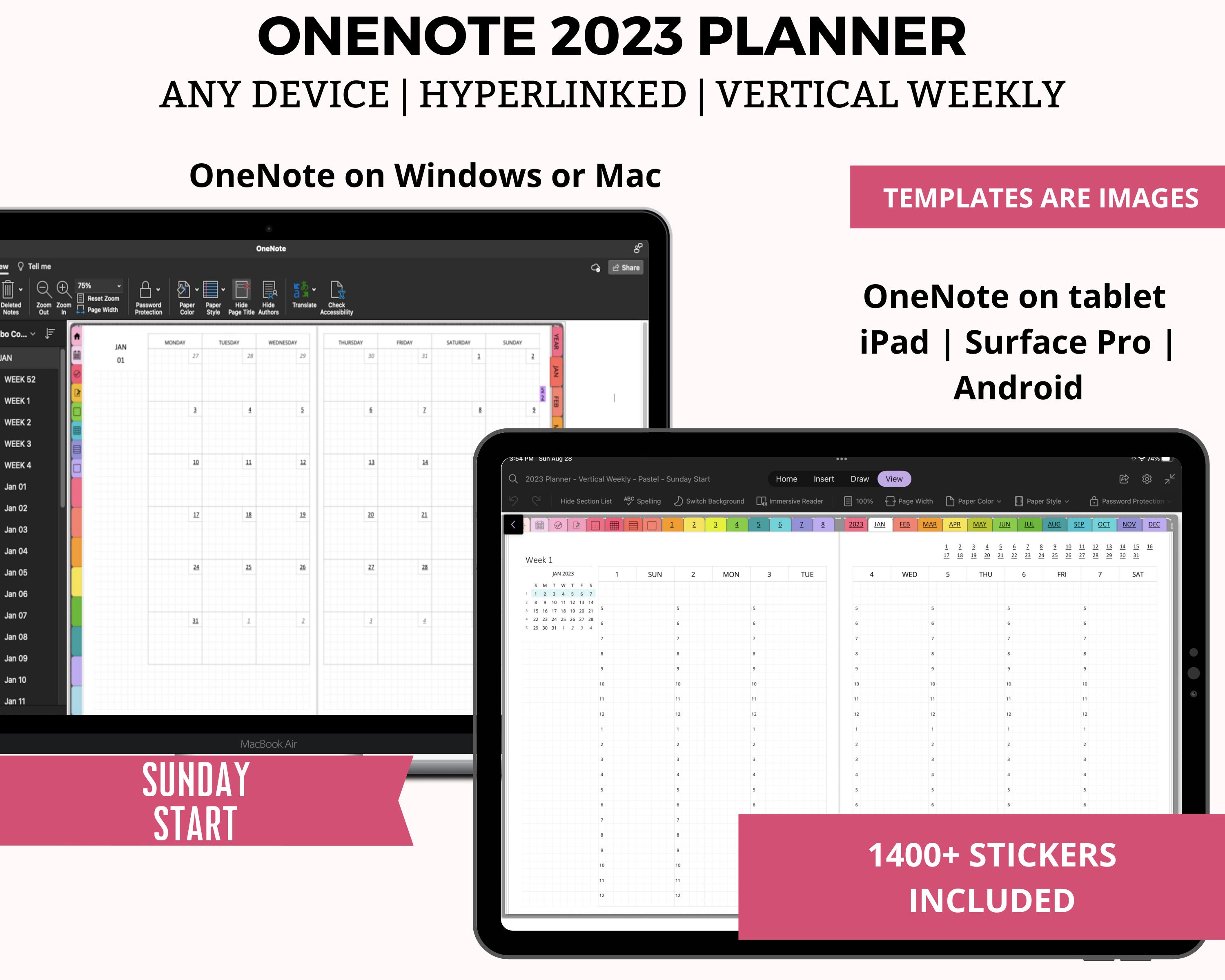 2023 Onenote Planner Onenote Template One Note Digital - Etsy