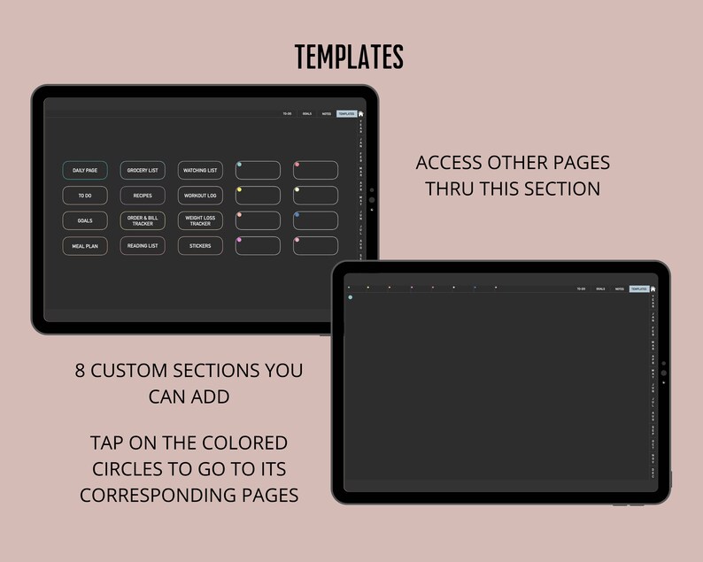Dark Mode Digital Planner Undated, Goodnotes Planner, iPad Planner ...