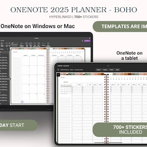 Planificador digital OneNote 2025 para Surface Pro, plantilla de planificador digital OneNote para Windows, Mac, iPad, Android y más, One Note Journal