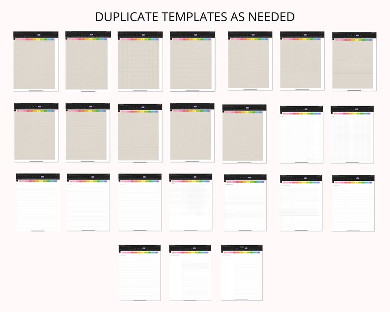Onenote Ruled Lines Templates Onenote Notebook Bundle in Portrait, Notes Template, Onenote Note Page ...