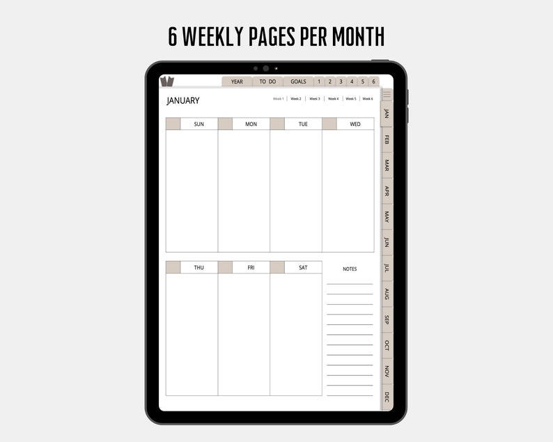 Undated Digital Planner Goodnotes, iPad Planner, Notability Planner ...