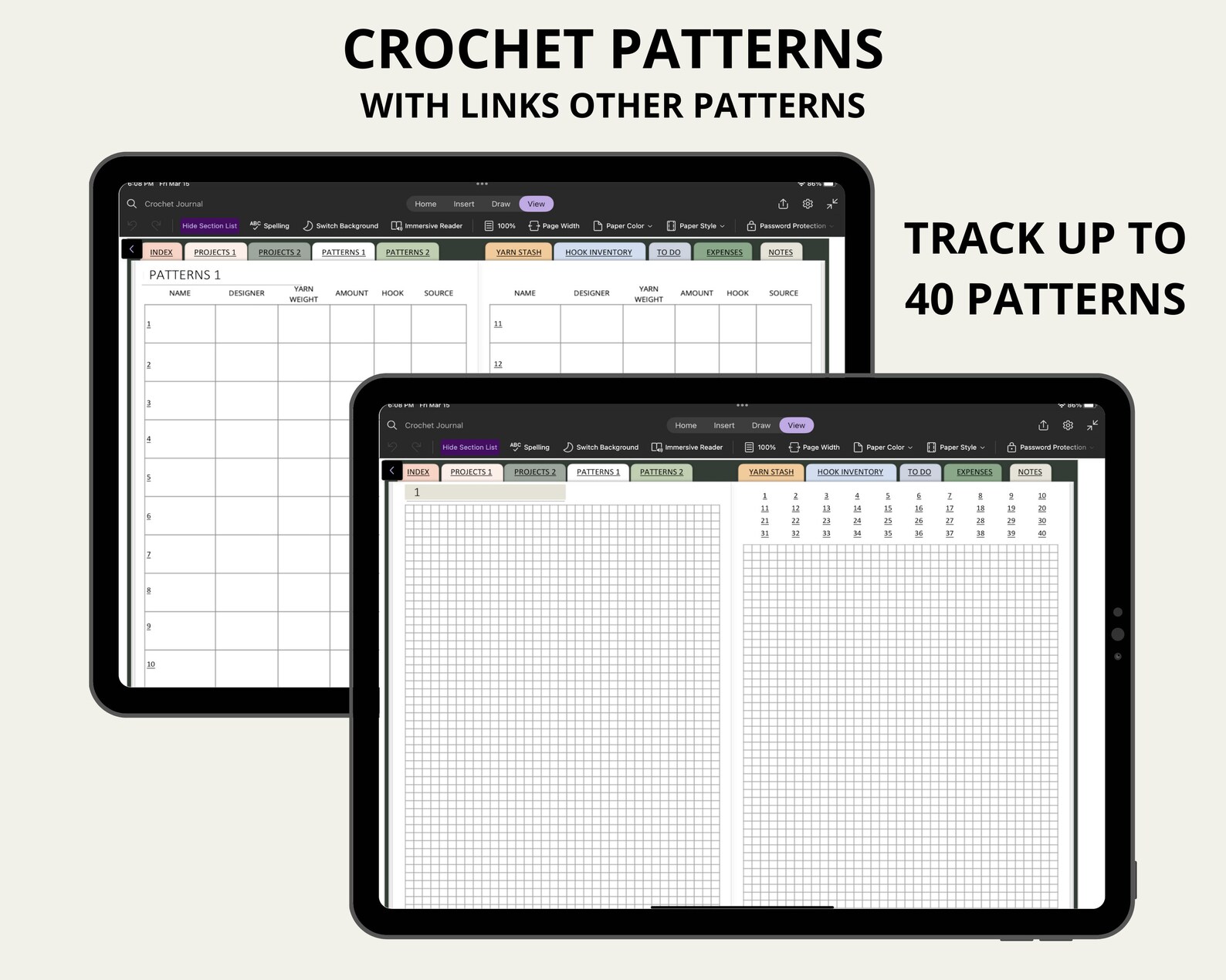 Onenote Crochet Journal for Surface Pro, Onenote Crochet Project ...