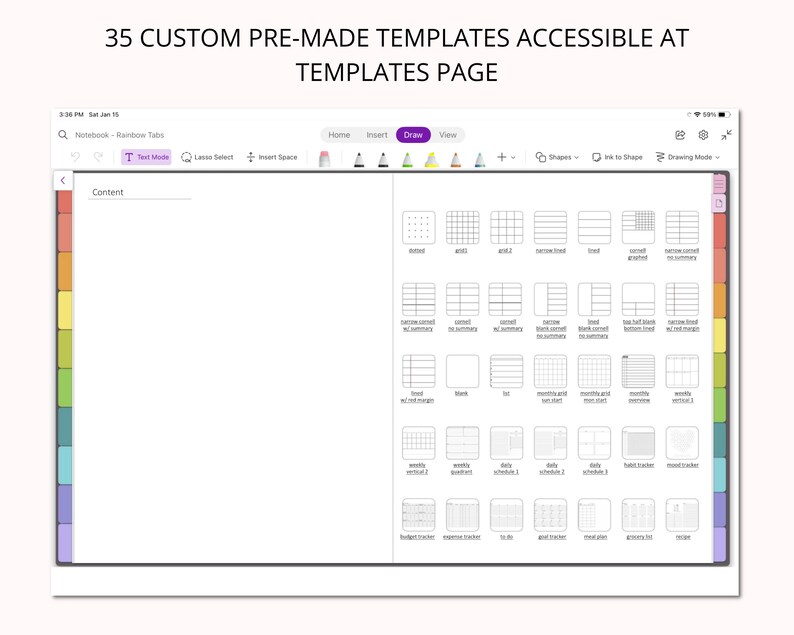 Onenote Notebook Onenote Notes Template Onenote Digital Etsy