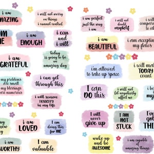 Affirmation Digital Stickers, Affirmation Stickers for Goodnotes ...