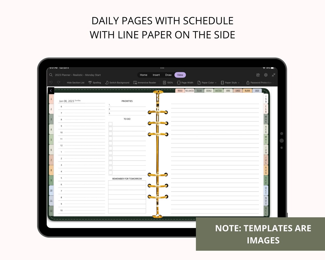 2023 Onenote Planner Digital Planner for Surface Pro Onenote Etsy
