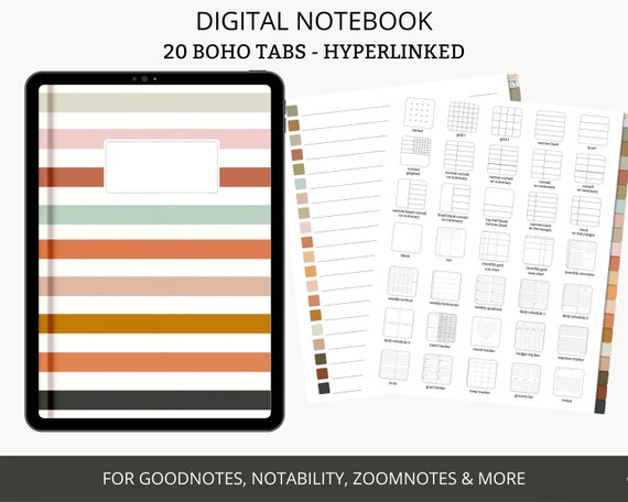 Cuaderno Digital GoodNotes, Cuaderno Digital Apaisado, Cuaderno Digital  para iPad, Cuaderno de 20 Pestañas, Cuaderno Digital para Estudiantes -   México