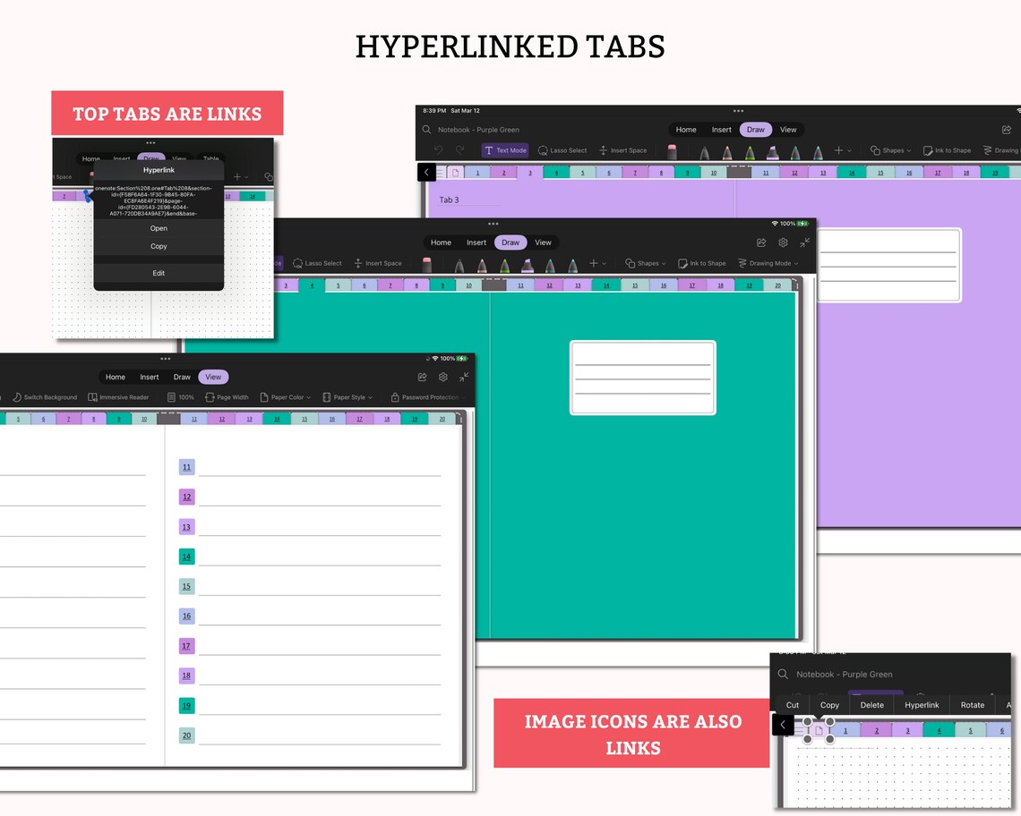 Onenote Digital Notebook Onenote Notebook Onenote Notes - Etsy
