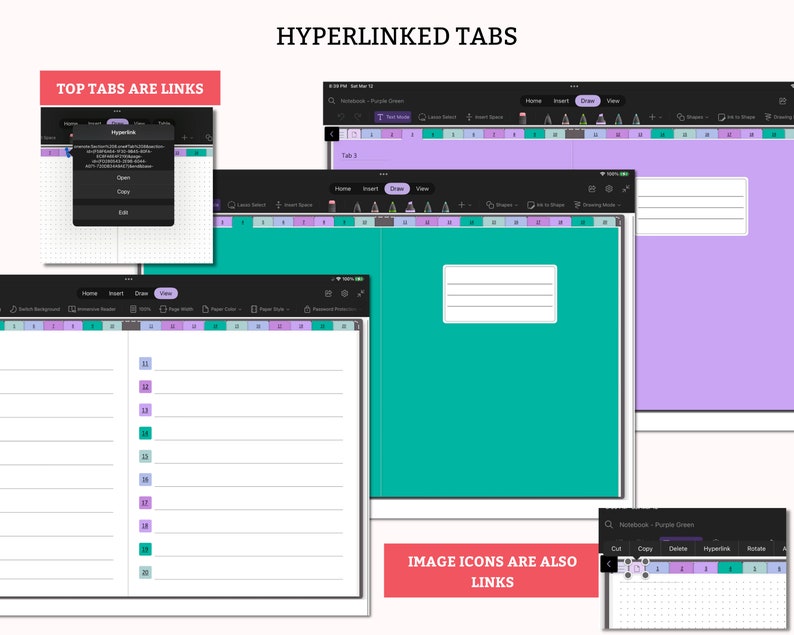 Onenote Digital Notebook Onenote Notebook Onenote Notes Etsy